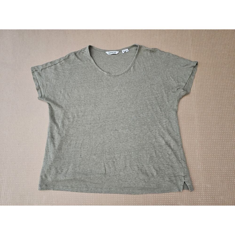 Orvis Outdoors Green 100% Linen Shirt Top Women's Medium